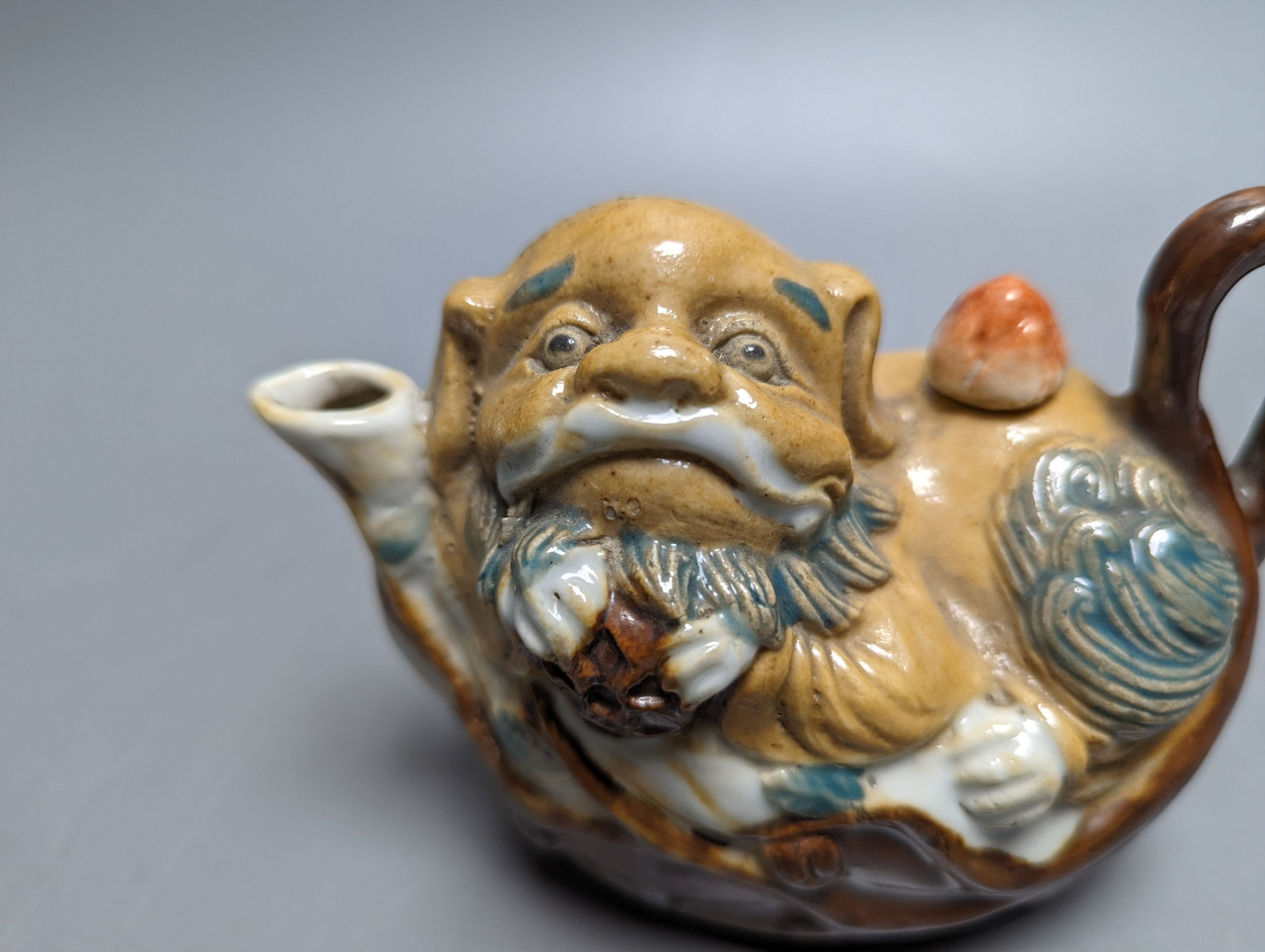 A Chinese pottery Buddhist lion water dropper